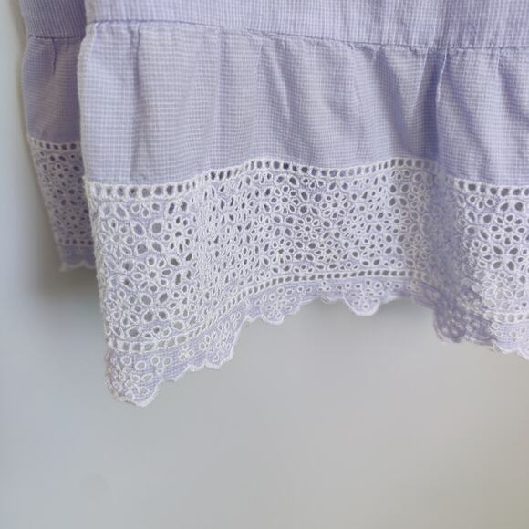 The Prairie Rachel Ashwell Women's Sz S Blue Eyelet Lace Dress Nightgown Cottage - Picture 3 of 5